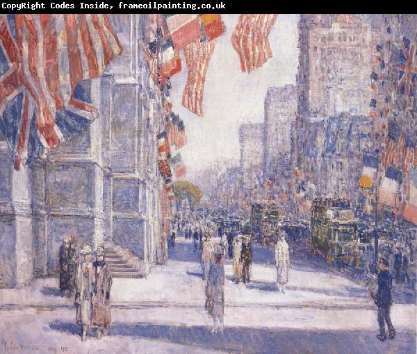 Childe Hassam Early Morning on the Avenue in May 1917